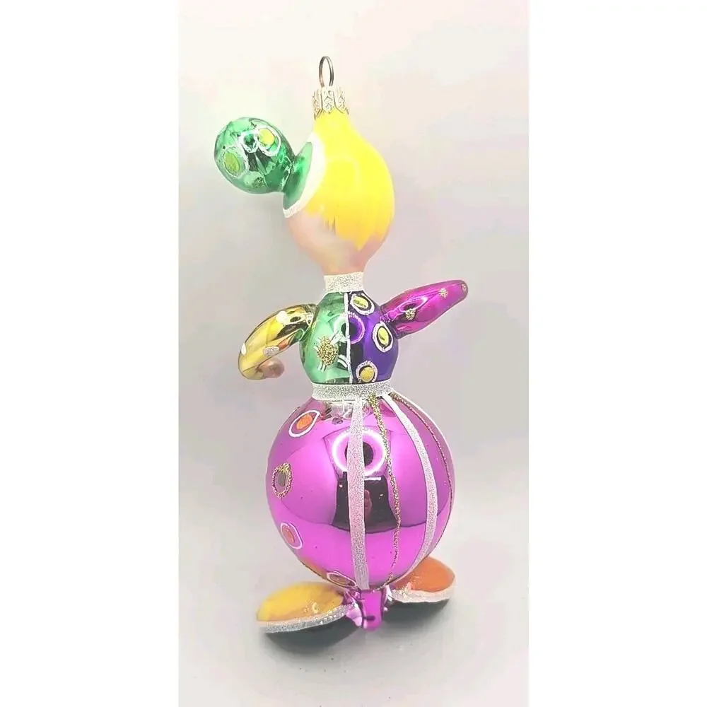 Vtg‎ Christopher Radko Clown Blown Glass Christmas Ornament U313 s